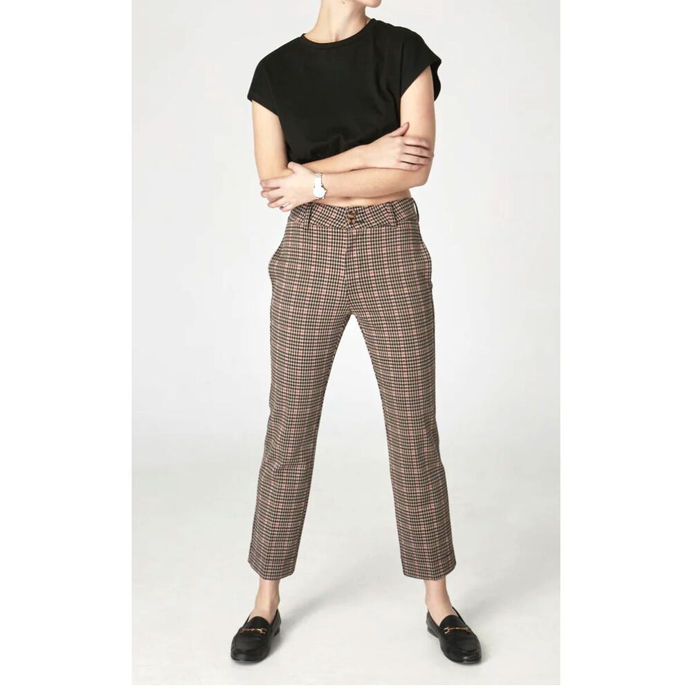 Lola Jeans Women's Sz: 2X Elliott JGH Slim Cropped Dress Pants Jersey Gingham